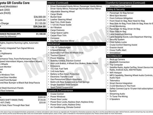 Used 2024 Toyota Corolla GR w/ Performance Package AWD/4WD image 3