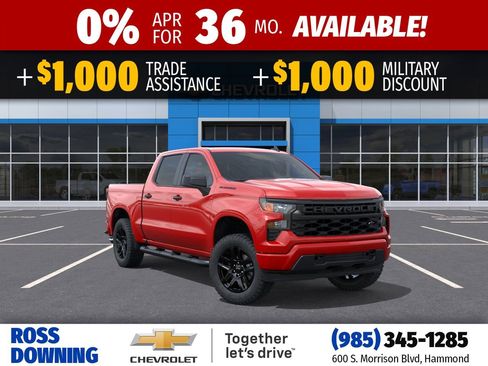 New 2026 Chevrolet Silverado 1500 Custom w/ Turbomax Blackout Package RWD image 1