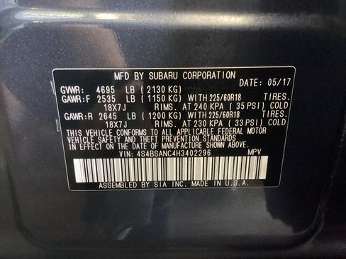 Used 2017 Subaru Outback 2.5i Limited AWD/4WD image 16