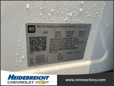 Certified 2022 Chevrolet Equinox RS w/ LPO, Floor Liner Package image 13