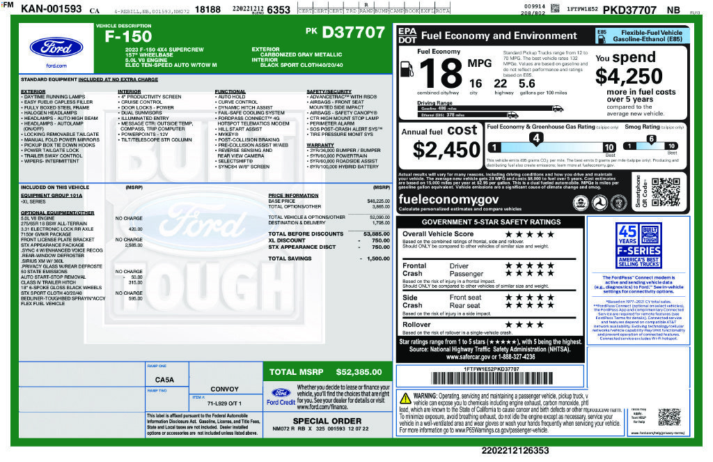 Used 2023 Ford F150 XL w/ STX Appearance Package AWD/4WD image 2