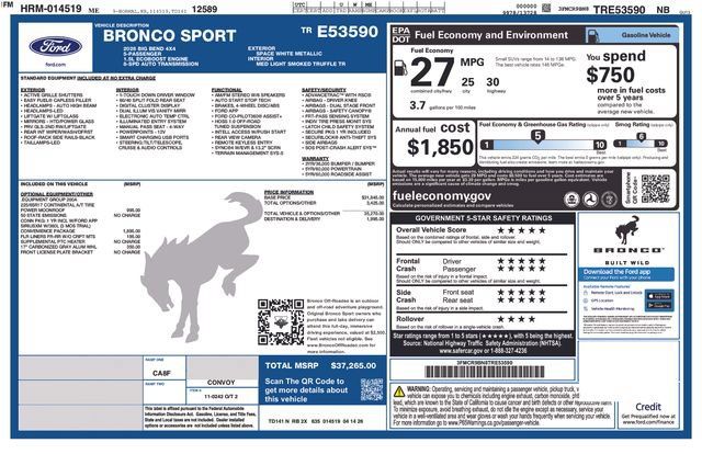 New 2026 Ford Bronco Sport Big Bend w/ Convenience Package AWD/4WD image 13