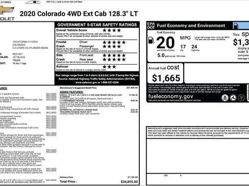 Used 2020 Chevrolet Colorado LT w/ LT Convenience Package AWD/4WD image 3