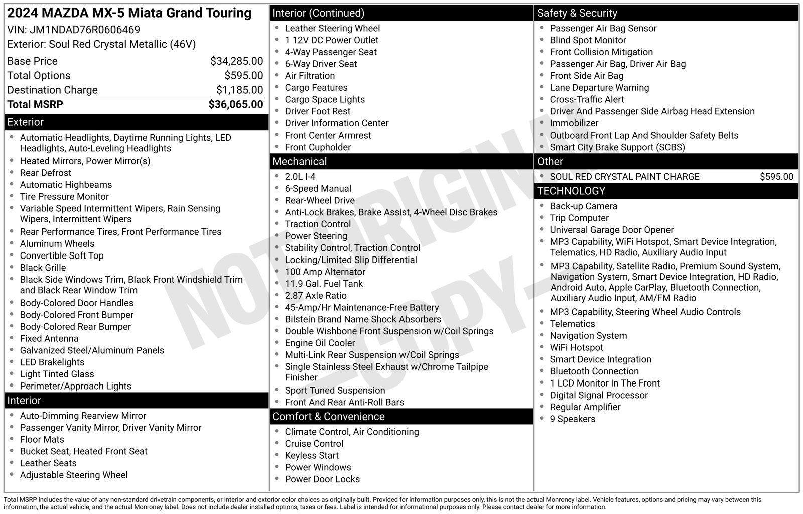 Certified 2024 MAZDA MX-5 Miata Grand Touring RWD image 13
