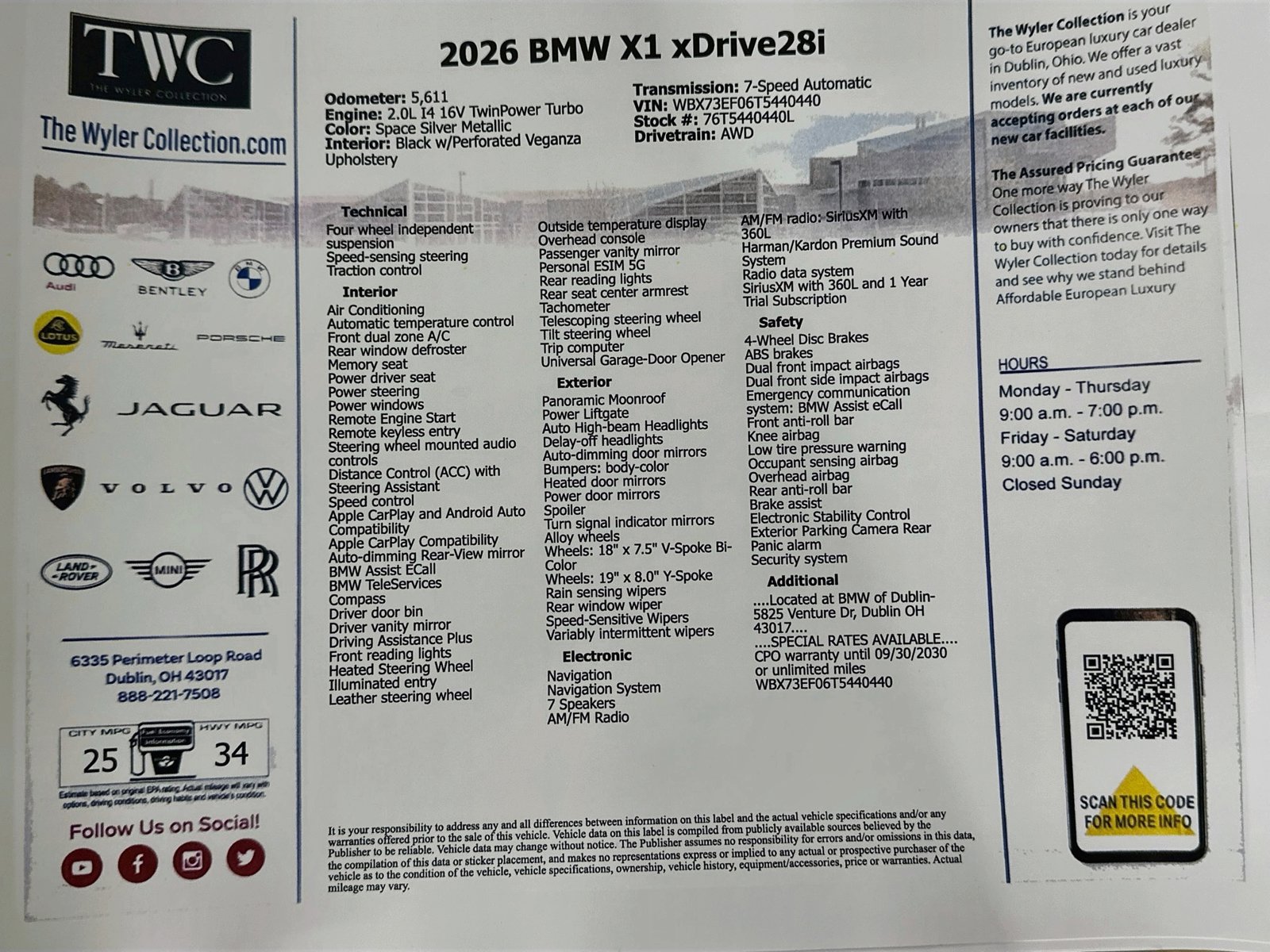 Used 2026 BMW X1 xDrive28i w/ Convenience Package AWD/4WD image 46