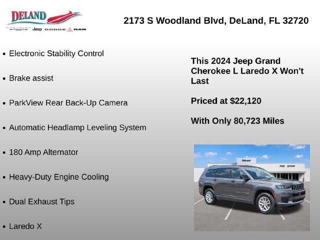 Used 2024 Jeep Grand Cherokee L Laredo w/ Trailer Tow Package RWD image 22