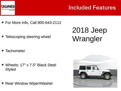 Used 2018 Jeep Wrangler Unlimited Sport S AWD/4WD image 3