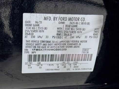 Used 2021 Ford Explorer Limited w/ Equipment Group 301A RWD image 43