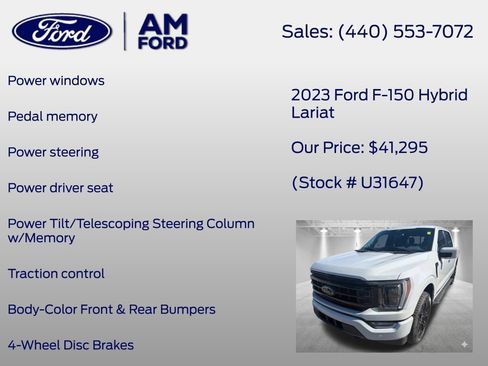 Certified 2023 Ford F150 Lariat w/ Equipment Group 502A High AWD/4WD image 26