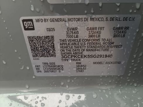 Used 2025 Chevrolet Silverado 1500 Custom Trail Boss image 29