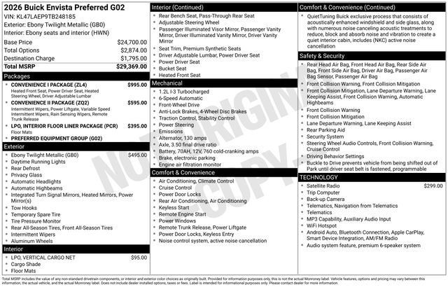 New 2026 Buick Envista Sport Touring w/ Convenience I Package FWD image 4