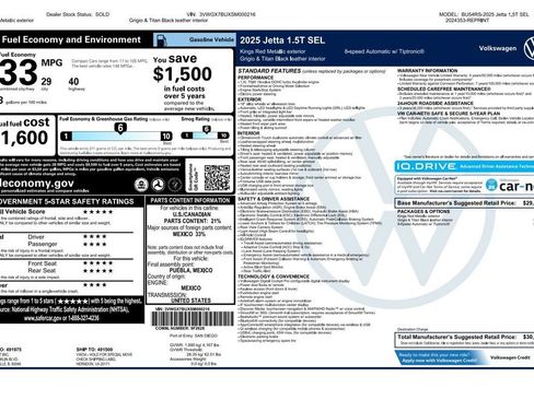 Used 2025 Volkswagen Jetta SEL image 4