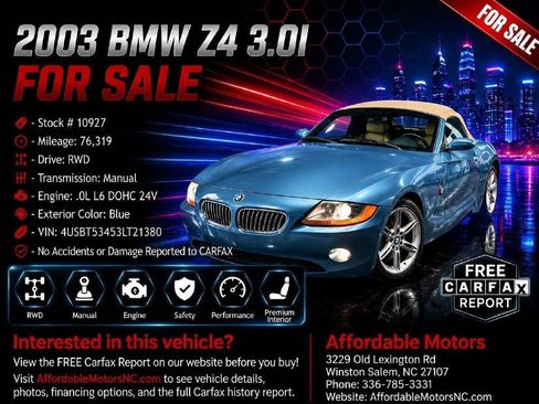 Used 2003 BMW Z4 3.0i RWD image 1