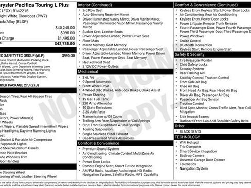 Used 2020 Chrysler Pacifica Touring-L Plus w/ Advanced Safetytec Group image 7