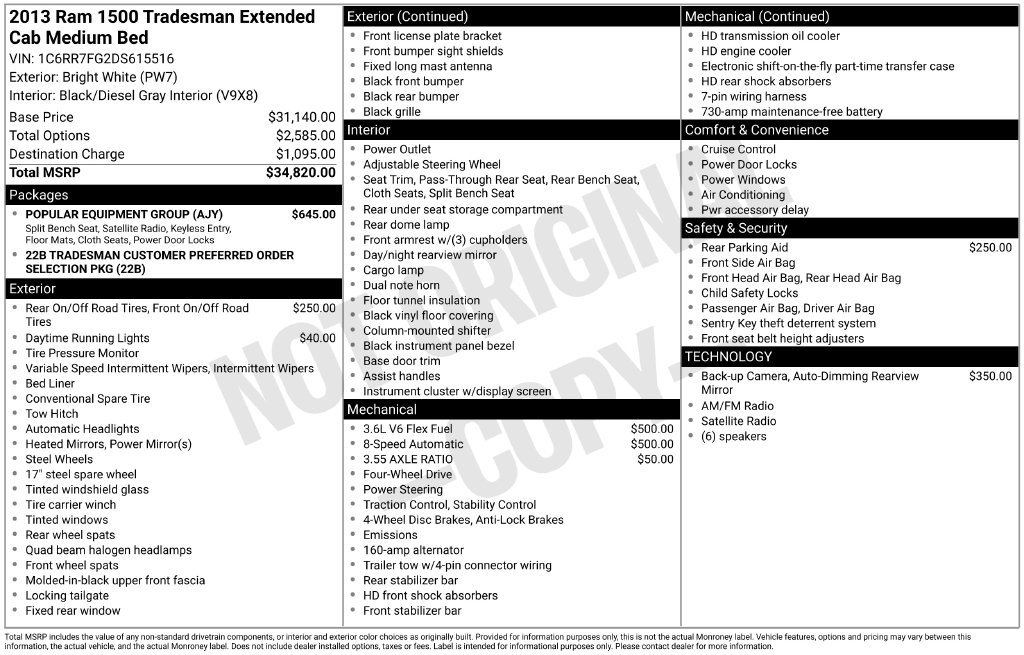 Used 2013 RAM 1500 Tradesman w/ Popular Equipment Group AWD/4WD image 6