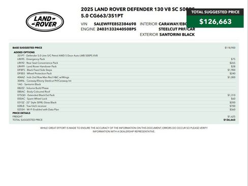 Used 2025 Land Rover Defender 130 V8 AWD/4WD image 78