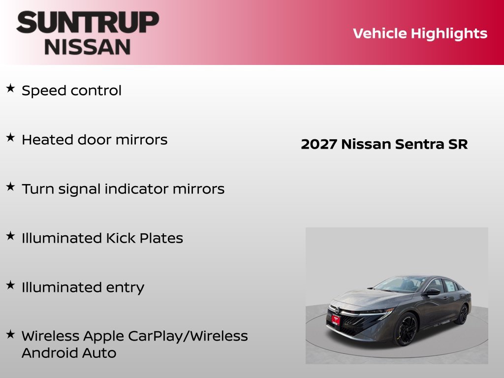 Certified 2027 Nissan Sentra SR w/ Floor Mat Package FWD image 33