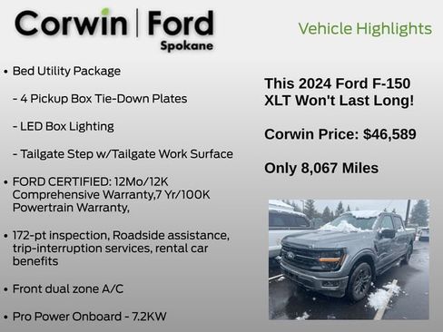 Used 2024 Ford F150 XLT w/ Equipment Group 302A MID image 11