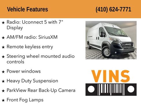 Used 2026 RAM ProMaster 2500 w/ Convenience Group FWD image 5