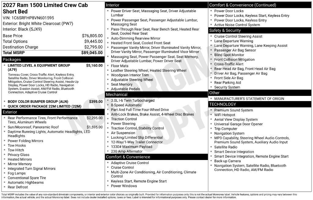New 2027 RAM 1500 Limited AWD/4WD image 29
