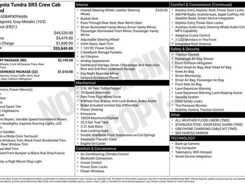 Used 2023 Toyota Tundra SR5 w/ TRD Sport Package AWD/4WD image 10