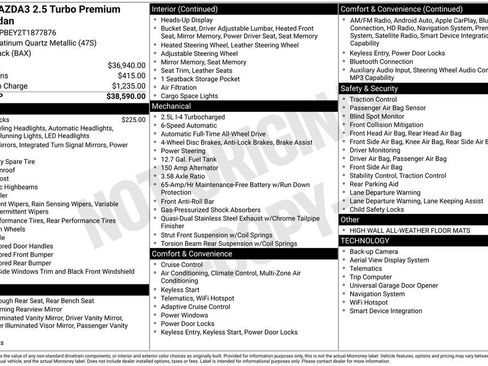 New 2026 MAZDA MAZDA3 2.5 Turbo Sedan w/Premium Plus AWD/4WD image 4