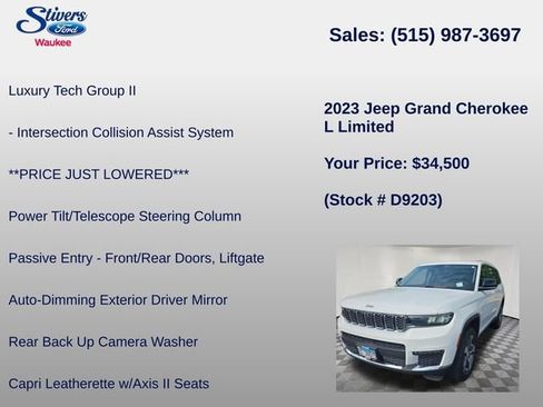 Used 2023 Jeep Grand Cherokee L Limited w/ Luxury Tech Group II AWD/4WD image 12