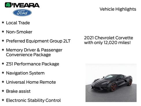 Used 2021 Chevrolet Corvette Stingray Preferred Conv w/ Z51 Performance Package RWD image 8