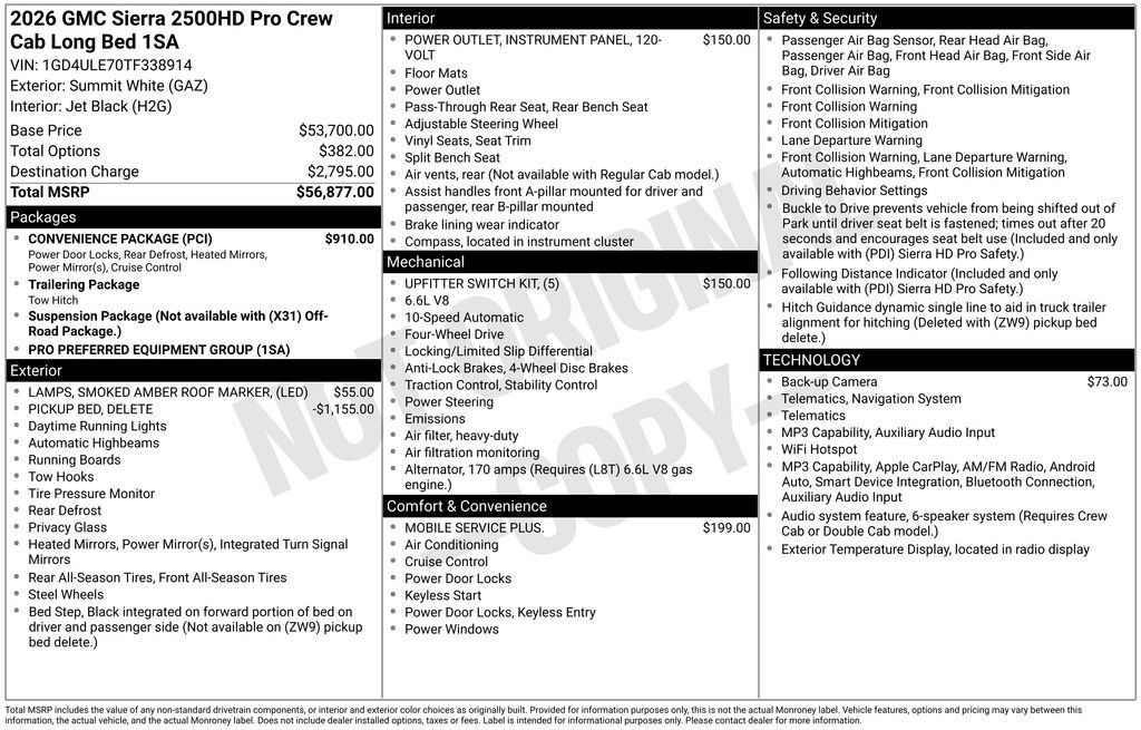 New 2026 GMC Sierra 2500 Pro w/ Convenience Package AWD/4WD image 17