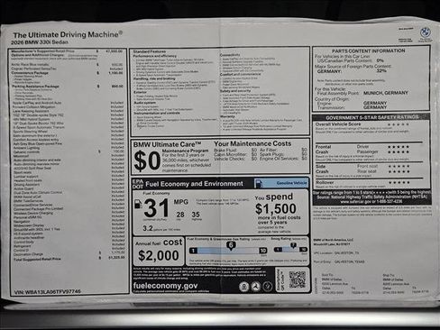 Used 2026 BMW 330i Sedan w/ Convenience Package RWD image 17