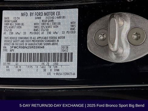 Used 2025 Ford Bronco Sport Big Bend image 34
