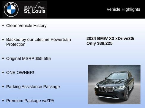 Used 2024 BMW X3 xDrive30i w/ Premium Package w/ZPA image 8