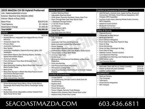 Used 2025 MAZDA CX-50 2.5 Hybrid w/ Preferred Pkg AWD/4WD image 4