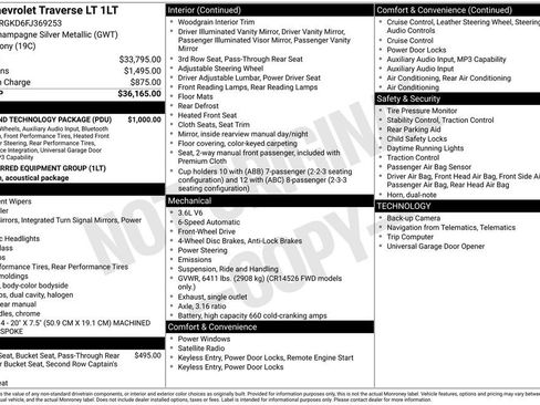 Used 2015 Chevrolet Traverse LT w/ Style and Technology Package FWD image 6