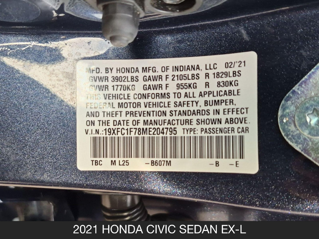 Used 2021 Honda Civic EX-L image 25