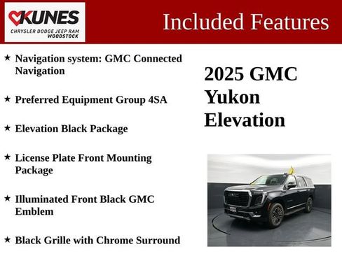 Used 2025 GMC Yukon Elevation w/ LPO, Elevation Black Package AWD/4WD image 3