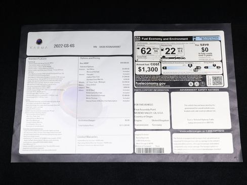 Used 2022 Karma GS-6 Sedan 4D 1.5L I3 Electric/Hybr image 6