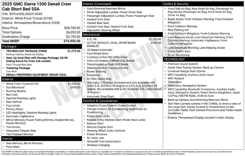 Used 2025 GMC Sierra 1500 Denali w/ Technology Package AWD/4WD image 6