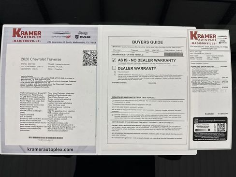 Used 2020 Chevrolet Traverse LT w/ LPO, Floor Liner Package FWD image 35