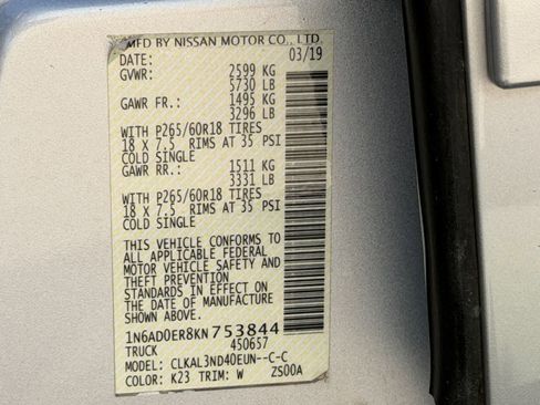 Certified 2019 Nissan Frontier SL RWD image 28