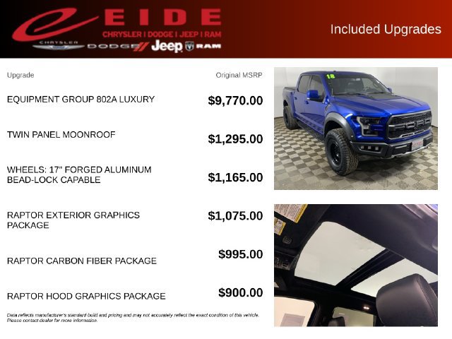 Used 2018 Ford F150 Raptor w/ Equipment Group 802A Luxury AWD/4WD image 13