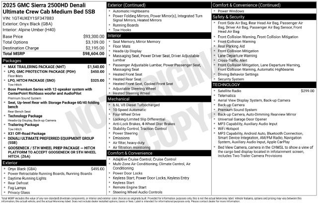 Used 2025 GMC Sierra 2500 Denali Ultimate w/ Max Trailering Package AWD/4WD image 7