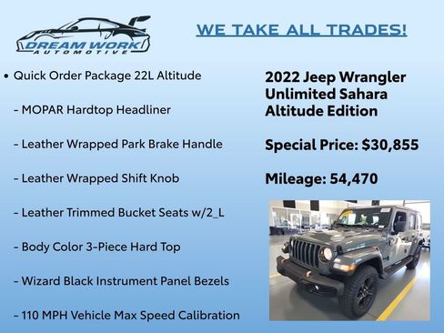 Used 2022 Jeep Wrangler Unlimited Sahara image 2