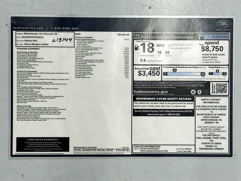 New 2026 Land Rover Defender 130 X-Dynamic SE AWD/4WD image 35