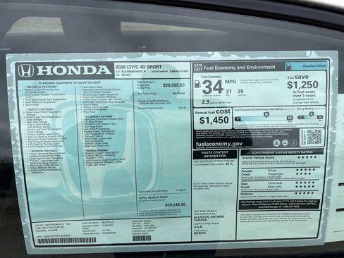 New 2026 Honda Civic Sport image 41