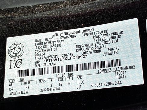 Used 2020 Ford F150 Lariat w/ Equipment Group 502A Luxury AWD/4WD image 50