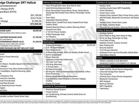 Used 2021 Dodge Challenger SRT Hellcat w/ Plus Package RWD image 1