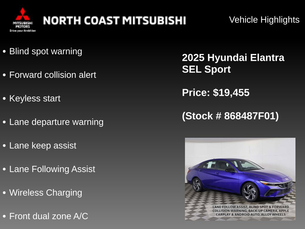 Used 2025 Hyundai Elantra Sport w/ Cargo Package FWD image 2