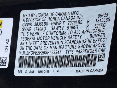 Certified 2025 Honda Civic LX image 36