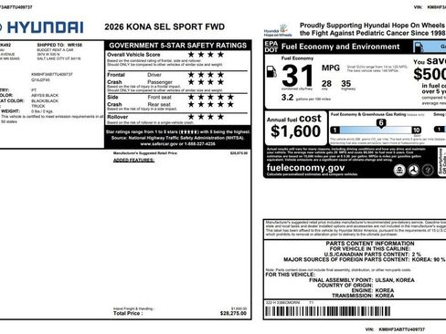 Used 2026 Hyundai Kona SEL Sport FWD image 2